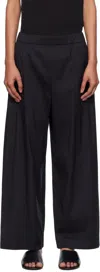 Max Mara Black Rio Trousers In Blue