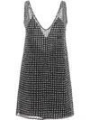 Max Mara Silk Organza Mini Dress With Floral Sequins In Gray