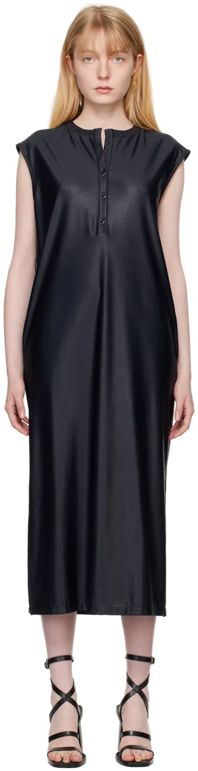 Max Mara Black Round Neck Midi Dress In 3 Black