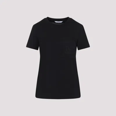 MAX MARA BLACK ROUNDNECK COTTON T-SHIRT