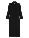 Max Mara Knee Length Dress With Long Sleeves And Open Back In Black