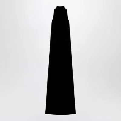 MAX MARA MAX MARA BLACK SATIN VELVET LONG DRESS