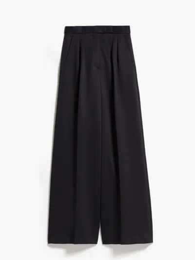 MAX MARA BLACK SCUBA JERSEY FLARE TROUSERS
