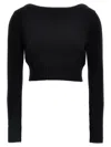 Max Mara Angri Rib Knit Wool Crop Sweater In Black