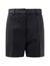 Max Mara Pianoforte Black Shorts With Pinstripe-effect Micro Sequins In Black