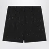 Max Mara Shorts With Pinstripe-effect Micro Sequins In Black