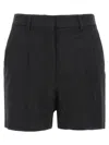 Max Mara Pianoforte Black Shorts With Pinstripe-effect Micro Sequins In Black