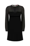 Max Mara Luxurious Silk And Acetate Blend Dress In Nero