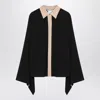 Max Mara Black Silk Colour-block Shirt In Black