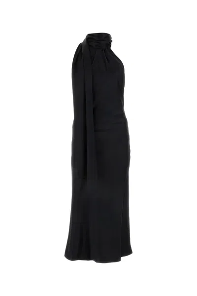 MAX MARA BLACK SILK MOLI LONG DRESS