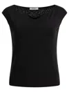 Max Mara Valzer Silk V-neck Top In Black
