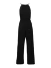 Max Mara Ubi Silk Satin-trimmed Jersey Jumpsuit In Black