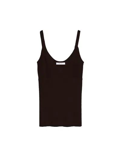 Max Mara Black Sleeveless Top In Brown