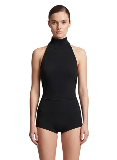 MAX MARA BLACK SOLID TURTLE NECK TOP