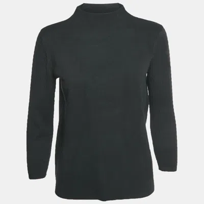 Max Mara Black Stretch Knit Sweatshirt In Green