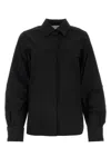 Max Mara Camicia Pagina In Popeline Stretch Nero Donna