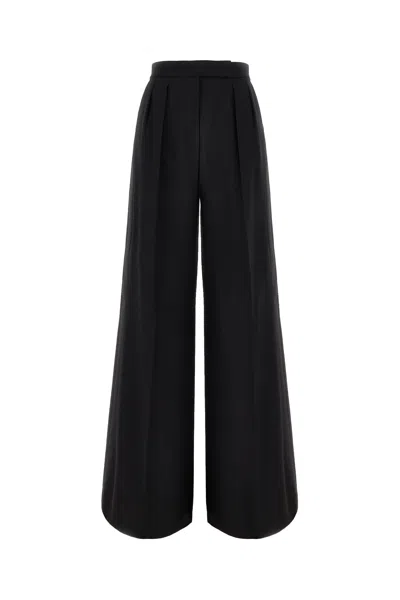 MAX MARA BLACK STRETCH WOOL PANT