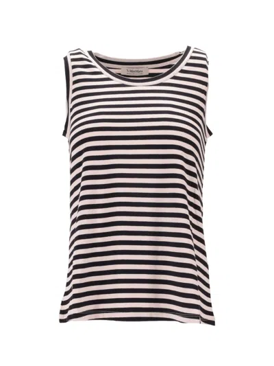 MAX MARA BLACK STRIPED TOP