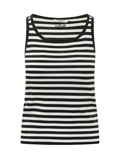 Max Mara Black Stripes Round Neck Top