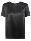 Max Mara Black T-shirt With Satin Finish In Black