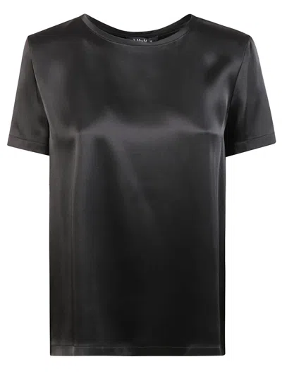 Max Mara Black T-shirt With Satin Finish