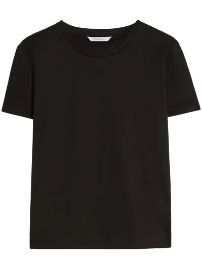 MAX MARA MAX MARA BLACK T-SHIRT WITH SUBTLE LOGO DETAIL