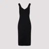 Max Mara Black Teak Compact Viscose Midi Dress In Black