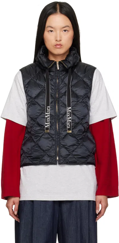 Max Mara Black Tregic Down Vest In 002 Black