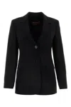 Max Mara Single-breasted Blazer In Black Wool In Black