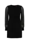 Max Mara Mini Abito Ritmo In Misto Triacetato Nero Donna In Nero
