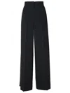 MAX MARA BLACK TRIACETATE BLEND TROUSERS