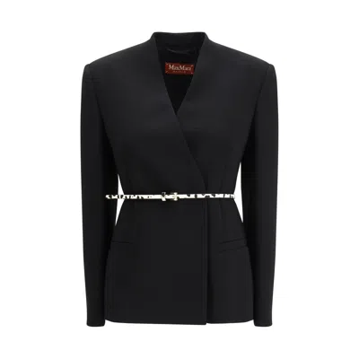 MAX MARA BLACK TRIACETATE COAT