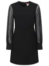 Max Mara Mini Abito Ritmo In Misto Triacetato Nero Donna In Black