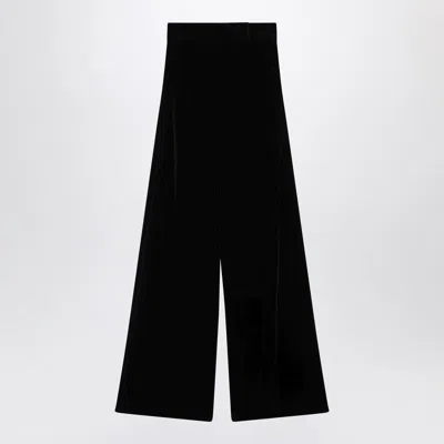 Max Mara Black Trousers In Shaved Velvet