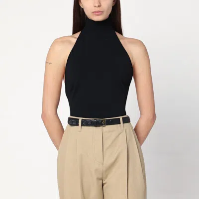 Max Mara Highneck Bodysuit In Black
