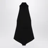 Max Mara Black Turtleneck Bodysuit In Viscose Crêpe Women