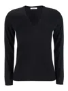 Max Mara Black Solid V Neck Sweater