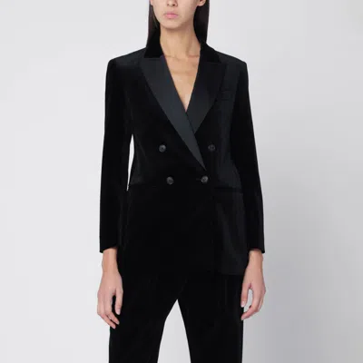 MAX MARA MAX MARA | BLACK VELVET DOUBLE-BREASTED JACKET