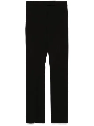 Max Mara Trousers Ankle-length Satin Stripe In Blue