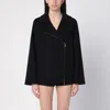 Max Mara Oversized Wool Caban Coat In Black