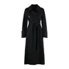 Max Mara Black Virgin Wool Trench Coat In Black