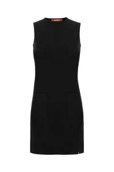 Max Mara Black Viscose Blend Dress In Nero