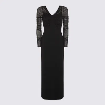 MAX MARA BLACK VISCOSE MAXI DRESS