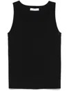Max Mara Fitted Black Tank Top With Embossed Branding
