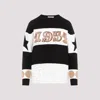 Max Mara Wool And Cashmere Sweater With Flocked 1951 Motif In Black