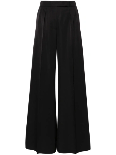 Max Mara Black Wide-leg Tailored Virgin Wool Trousers