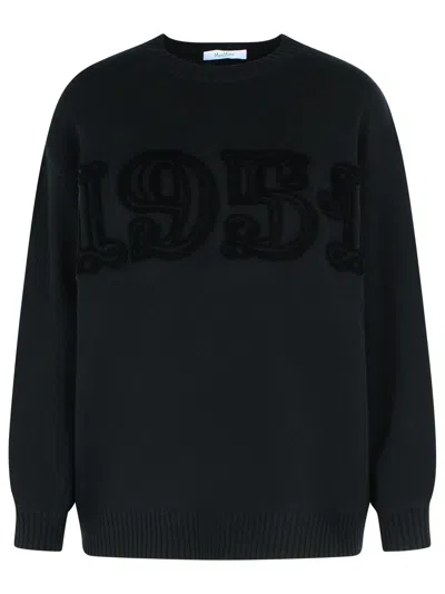 Max Mara Black Wool And Cashmere Sweater In Multi