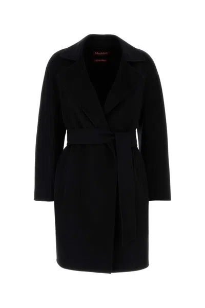 Max Mara Black Wool Blend Ajaccio Coat