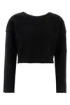 Max Mara Maglione Crespo In Misto Lana Nera Donna