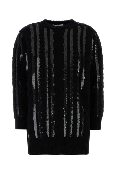 MAX MARA BLACK WOOL BLEND MAMBO SWEATER DRESS
